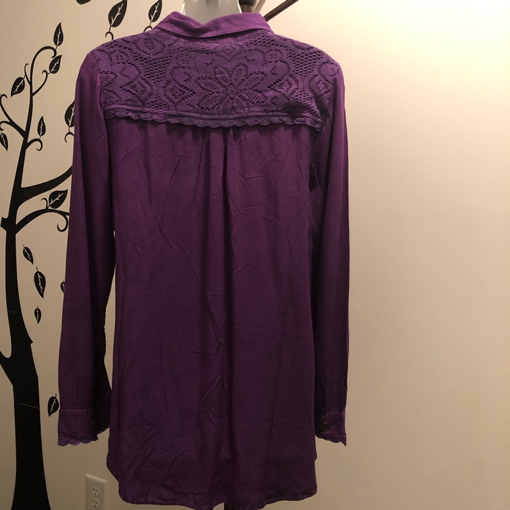 Studio West Apparel Eggplant Button Up Shirt - Picture 5 of 8